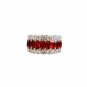 2.15Ct Round Brilliant Cut Red Garnet Wedding Band 14K White Gold Over