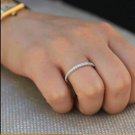 0.90Ct Round Cut D/VVS1 Diamond Wedding Ring 14K White Gold Finish