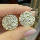 3.00Ct Round Cut D/VVS1 Diamond Cluster Earrings 14K Yellow Gold Finish