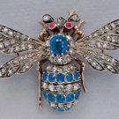 Bee Unique Vintage Style 3.10Ct Rose Cut Diamond Silver Brooch/Pendant