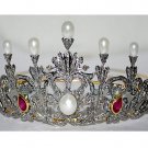 9.66Ct Rose Cut Diamond 925 Silver Pave Vintage Inspired Tiara Crown