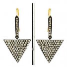 Awesome Victorian Inspr. 1.00Ctw. Rose Cut Diamond Antique Earrings