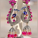 Peacock 925 Sterling Silver Vintage Inspired 2.80Ct Rose Cut Diamond Earring