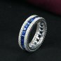 3.55Ct Princess Cut Diamond Sapphire Engagement Band 14K White Gold Finish