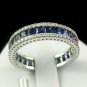 3.55Ct Princess Cut Diamond Sapphire Engagement Band 14K White Gold Finish
