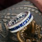 3.55Ct Princess Cut Diamond Sapphire Engagement Band 14K White Gold Finish
