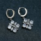 2.22Ct Round Cut D/VVS1 Diamond Dangle Earrings 14K White Gold Finish