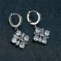 2.22Ct Round Cut D/VVS1 Diamond Dangle Earrings 14K White Gold Finish