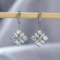 2.22Ct Round Cut D/VVS1 Diamond Dangle Earrings 14K White Gold Finish
