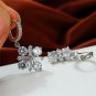 2.22Ct Round Cut D/VVS1 Diamond Dangle Earrings 14K White Gold Finish