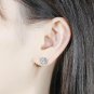 1.50Ct Round Cut Diamond Flower Stud Push Back 14K White Gold Finish