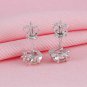 1.50Ct Round Cut Diamond Flower Stud Push Back 14K White Gold Finish