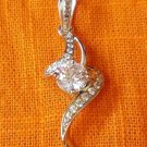 Soltaire 2.00Ct Round Cut Diamond Pendant 14K White Gold Over W Chain