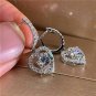 2.50Ct Round Cut D/VVS1 Diamond Heart Dangle Earrings 14K White Gold Over