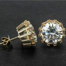 D/VVS1 1.50Ct Round Cut Solitaire Stud Earrings 14K Yellow Gold Finish