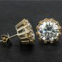 D/VVS1 1.50Ct Round Cut Solitaire Stud Earrings 14K Yellow Gold Finish
