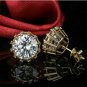 D/VVS1 1.50Ct Round Cut Solitaire Stud Earrings 14K Yellow Gold Finish