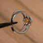 2.00Ct Round Cut Yellow Citrine Engagement Ring 14K White Gold Finish