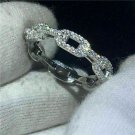 1.04Ct Round Cut Diamond Engagement Band Ring 14K White Gold Finish