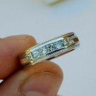 1.00Ct Princess Cut D/VVS1 Men's Engagement Band 14k White Gold Over