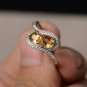 1.00Ct Diamond Yellow Citrine Valentine Ring 14k White Gold Finish