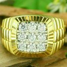 1.35Ct Brilliant Cut Diamond Valentine Men's Ring 14k Yellow Gold Over