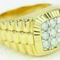 1.35Ct Brilliant Cut Diamond Valentine Men's Ring 14k Yellow Gold Over