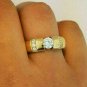 D/VVS1 1.00Ct Round Cut Diamond Men's  Engagement Band 14k Yellow Gold Over