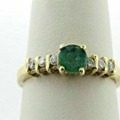 1.50Ct Round Cut Diamond Emerald Engagement Band Ring 14K Yellow Gold Over
