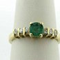 1.50Ct Round Cut Diamond Emerald Engagement Band Ring 14K Yellow Gold Over