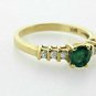 1.50Ct Round Cut Diamond Emerald Engagement Band Ring 14K Yellow Gold Over