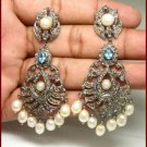 3.15ct Rose Cut Diamond 925 Silver Chandeliers Vintage Inspired Earrings