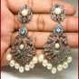 3.15ct Rose Cut Diamond 925 Silver Chandeliers Vintage Inspired Earrings