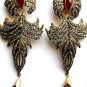Designer Antique Style Victorian 3.15cts Rose Cut Diamond Silver Earrings