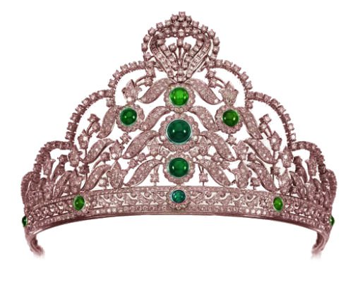 Handmade 16.50Ctw Rose Cut Diamond Emerald  Silver Wedding Tiara