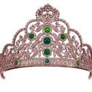 Handmade 16.50Ctw Rose Cut Diamond Emerald  Silver Wedding Tiara