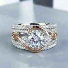 3.35CT Round Cut Diamond Wedding Bridal Ring Set 14K White Gold Over
