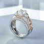 3.35CT Round Cut Diamond Wedding Bridal Ring Set 14K White Gold Over