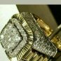 3.15Ctw  Round Cut Diamond Engagement Men's 14K Yellow Gold Finish Ring