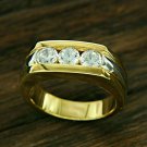 1.80Ctw Men's 14k Yellow Gold Over Round Cut Diamond 2Tone  Band Ring