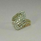 2.50Ct Round Baguette Cut Diamond Cluster Wedding Ring 14k Yellow Gold Over