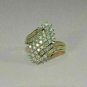 2.50Ct Round Baguette Cut Diamond Cluster Wedding Ring 14k Yellow Gold Over
