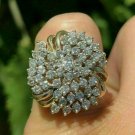 2.56Ct Round Cut Diamond Cluster Partywear Ring 14k Yellow Gold Finish