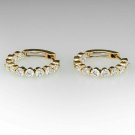 14K Yellow Gold Finish 2.35Ct Round Cut D/VVS1 Diamond Huggie Hoop Earrings