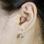 3.00Ct Round Cut Diamond Dangle Solitaire Earrings 14K White Gold Finish