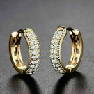 1.10Ct Round Cut Diamond Huggie Hoop Earrings 14K Yellow Gold Finish