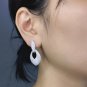 3.35Ct D/VVS1 Round Cut Diamond Cluster Dangle Earring 14k White Gold Over