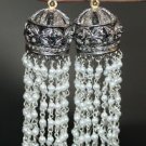 Tassel Handmade Victorian Style 2.85Ct Rose Cut Diamond Silver Earrings