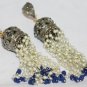 Tassel Handmade Victorian Style 2.85Ct Rose Cut Diamond Silver Earrings