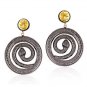 Estate 3.10Ctw. Rose Cut Diamond Vintage Style Wedding Silver Snake Earrings